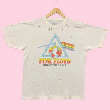 Pink Floyd World Tour 1975 Distressed Rock Band T… - image 1