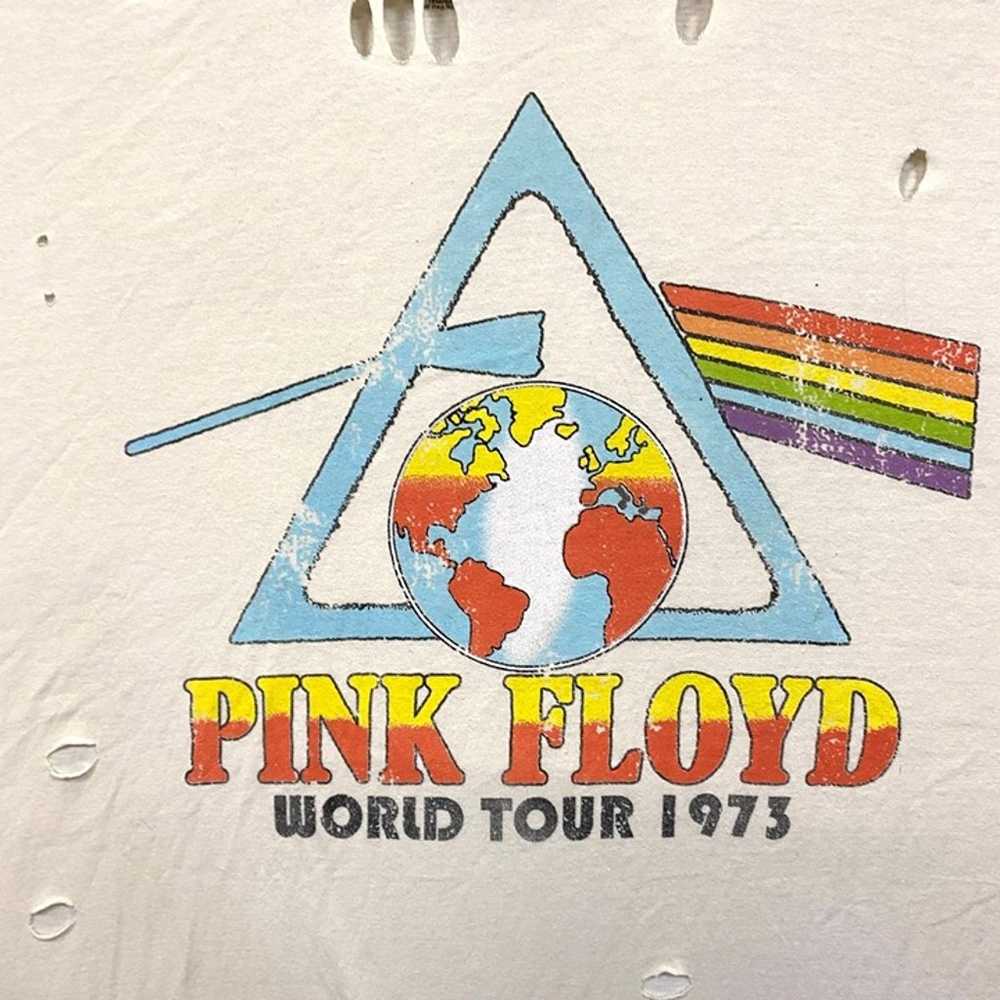 Pink Floyd World Tour 1975 Distressed Rock Band T… - image 2