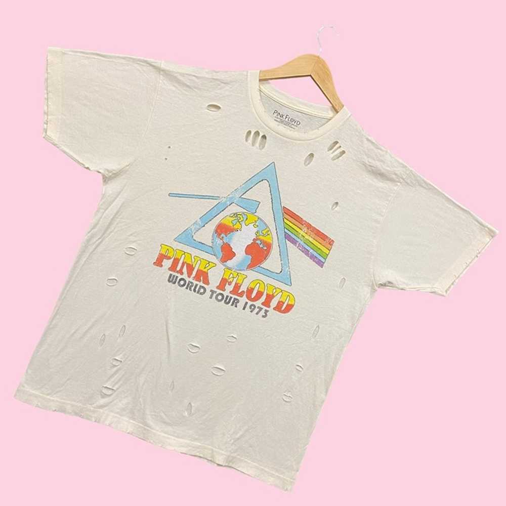 Pink Floyd World Tour 1975 Distressed Rock Band T… - image 3
