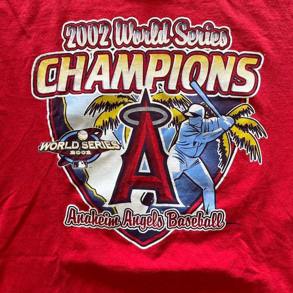 Red Anaheim Angels 2002 world series graphic tshi… - image 2
