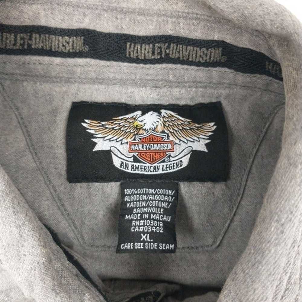 Harley Davidson Motorcycle Mens XL Gray Skull Fla… - image 7