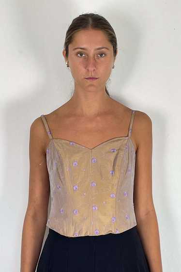 Two Tone Bustier - Deep Gold/Lilac - image 1
