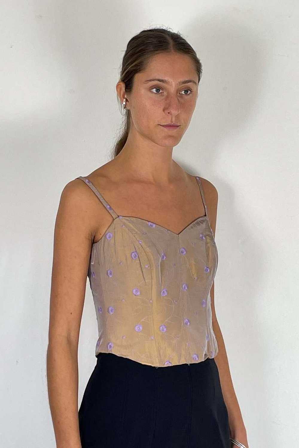 Two Tone Bustier - Deep Gold/Lilac - image 3
