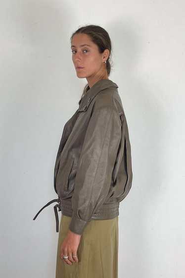 1980s Leather Jacket - Taupe
