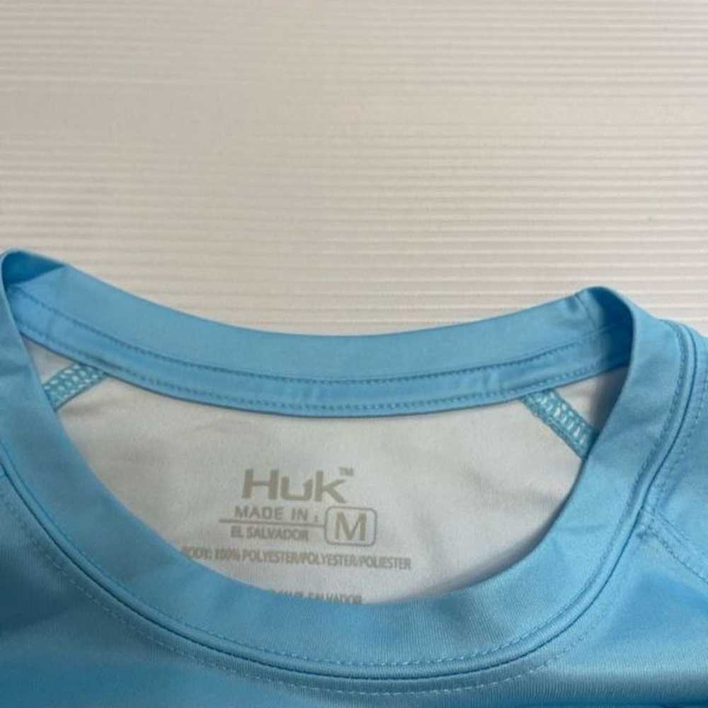 HUK Fishing Spiral Blue Tie Dye Long Sleeve Shirt… - image 3
