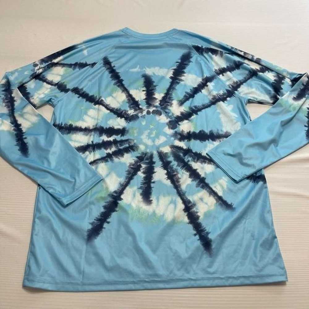 HUK Fishing Spiral Blue Tie Dye Long Sleeve Shirt… - image 4