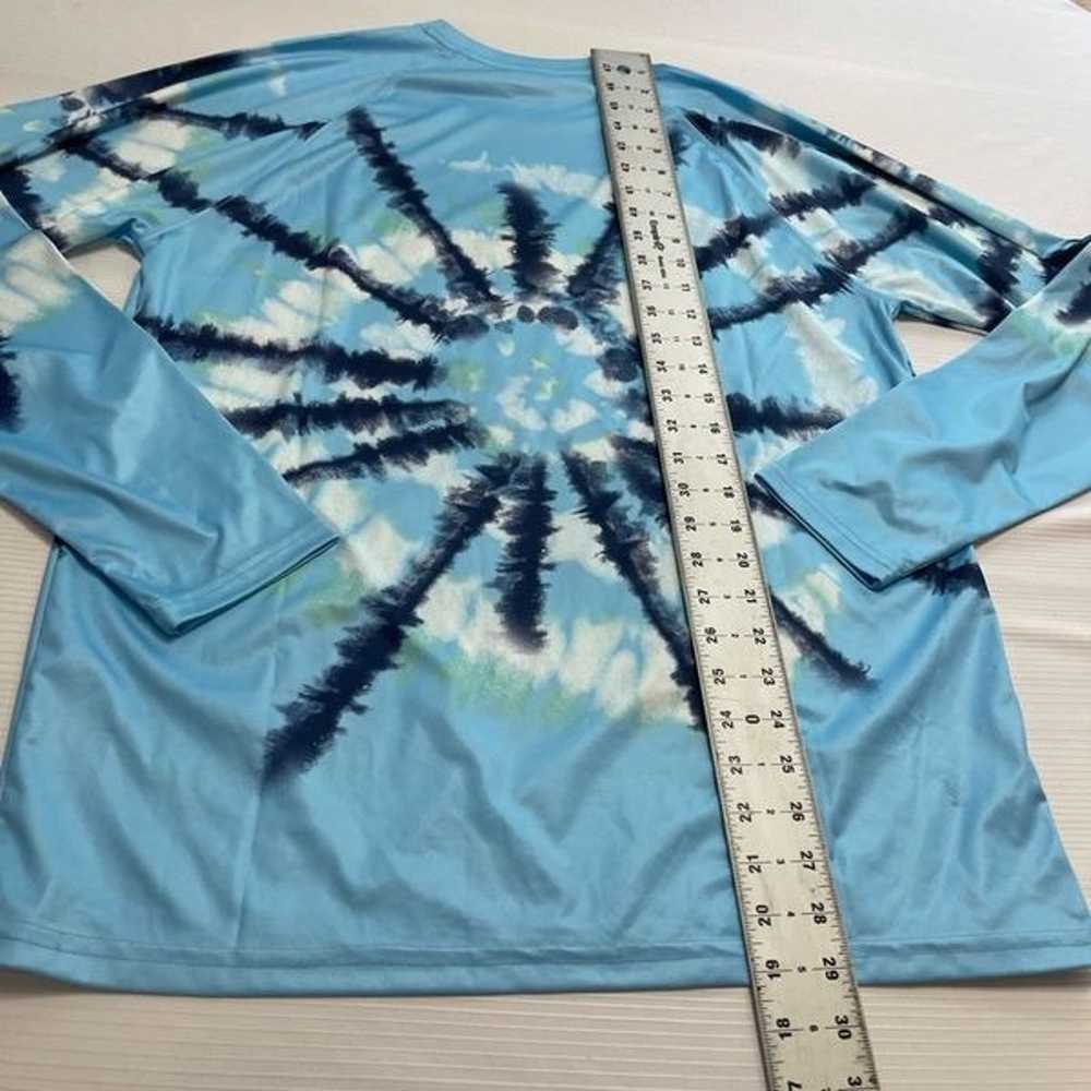 HUK Fishing Spiral Blue Tie Dye Long Sleeve Shirt… - image 7