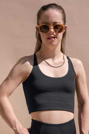 Girlfriend Collective Black Cleo Halter Bra