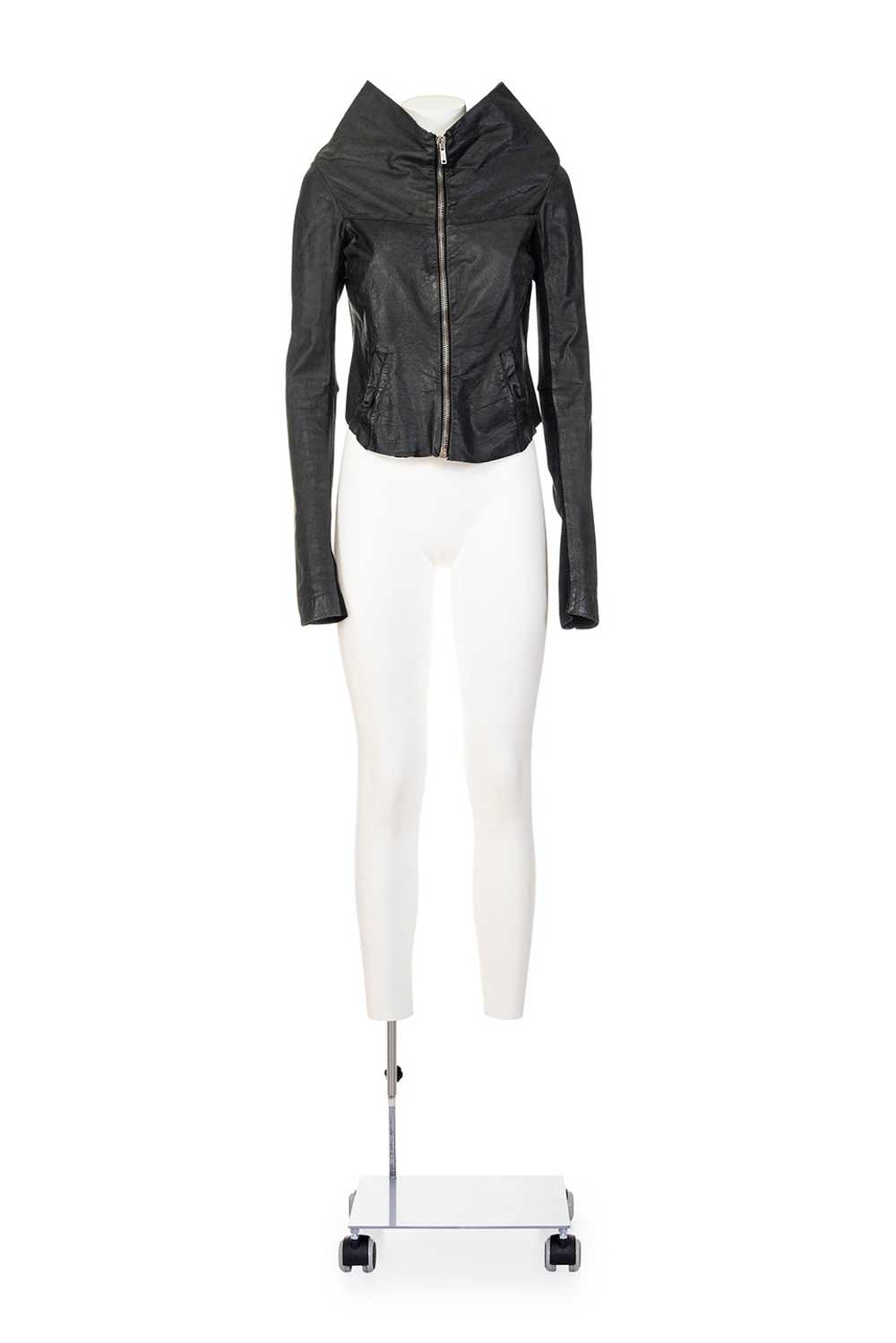 RICK OWENS ICONIC FITTED LEATHER JACKET - image 1