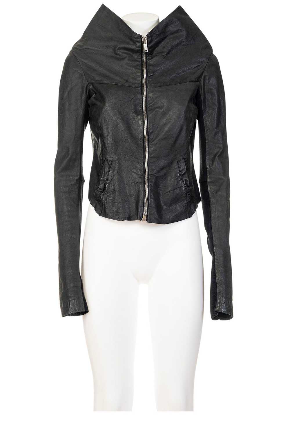 RICK OWENS ICONIC FITTED LEATHER JACKET - image 2