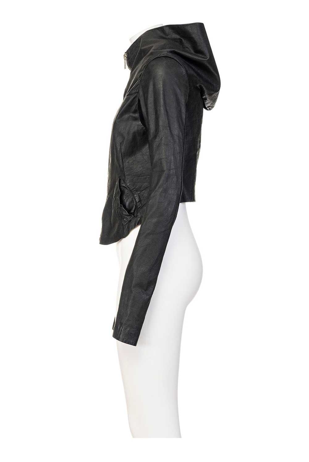 RICK OWENS ICONIC FITTED LEATHER JACKET - image 3