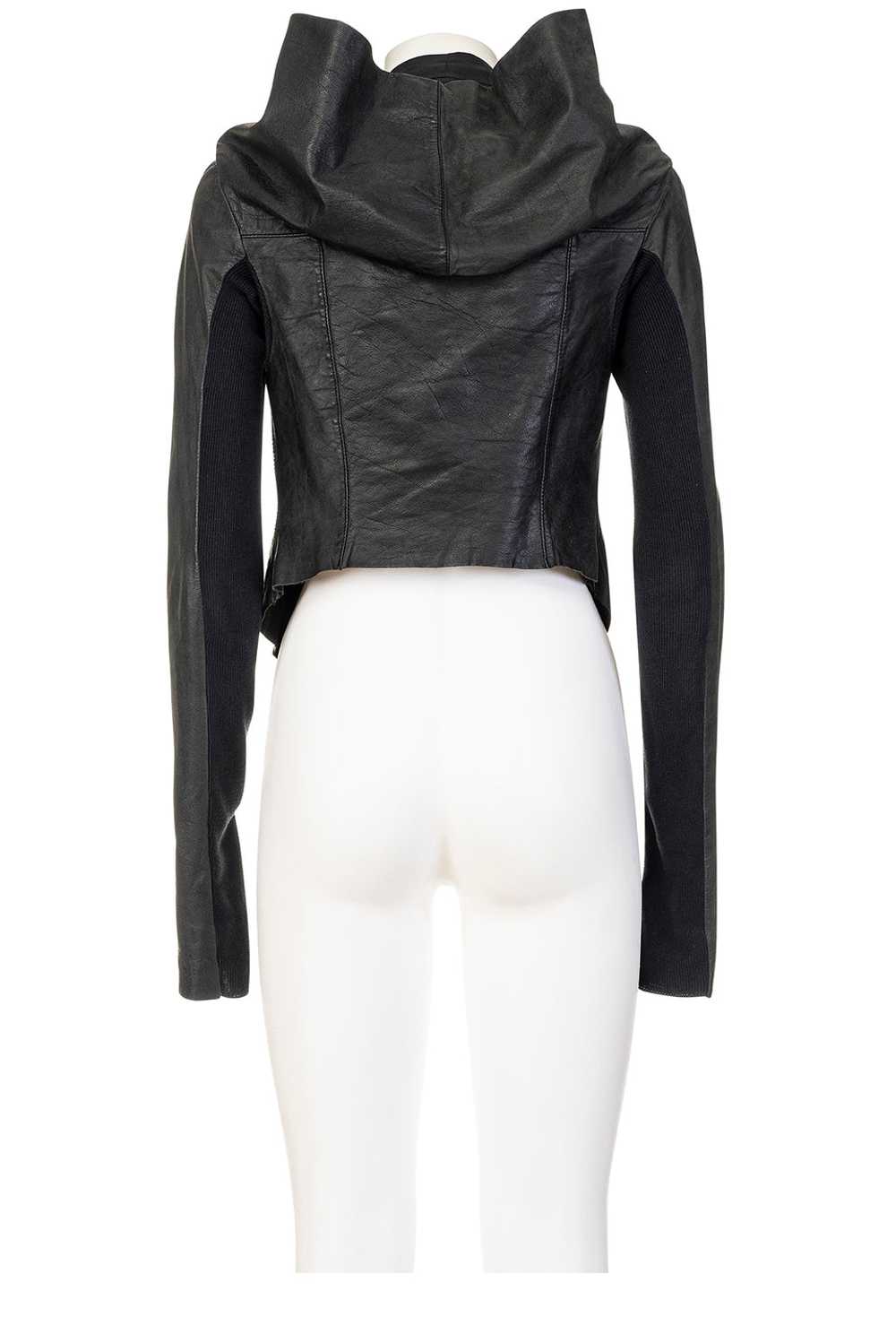 RICK OWENS ICONIC FITTED LEATHER JACKET - image 4