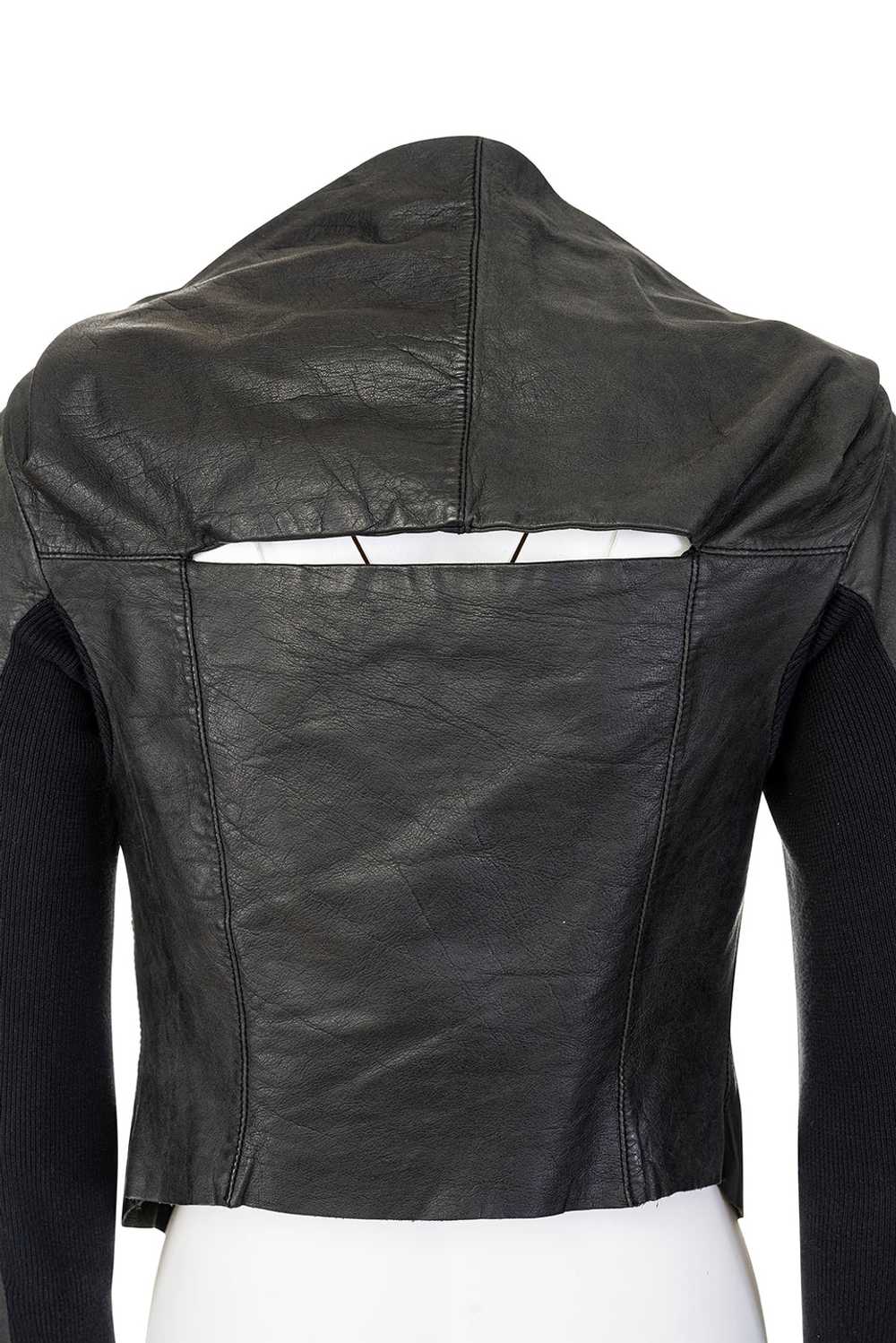 RICK OWENS ICONIC FITTED LEATHER JACKET - image 6