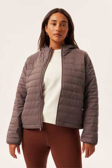 Girlfriend Collective Fossil Hooded Packable Puffe