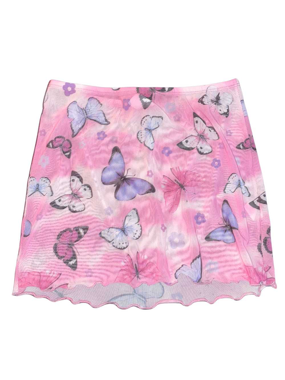 Raveival iheartraves Pink Butterfly Mesh Skirt - image 1