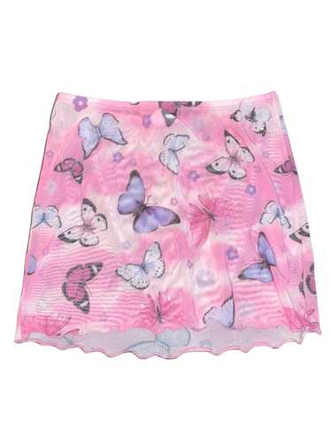 Raveival iheartraves Pink Butterfly Mesh Skirt - image 1