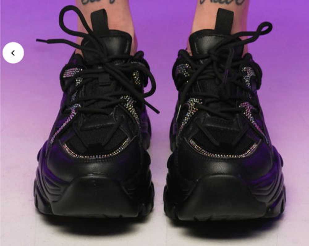 Raveival Black Sparkly Chunky Rave Sneakers - image 2