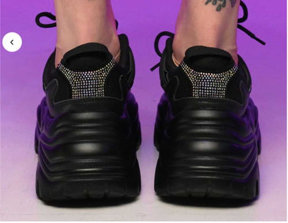 Raveival Black Sparkly Chunky Rave Sneakers - image 4