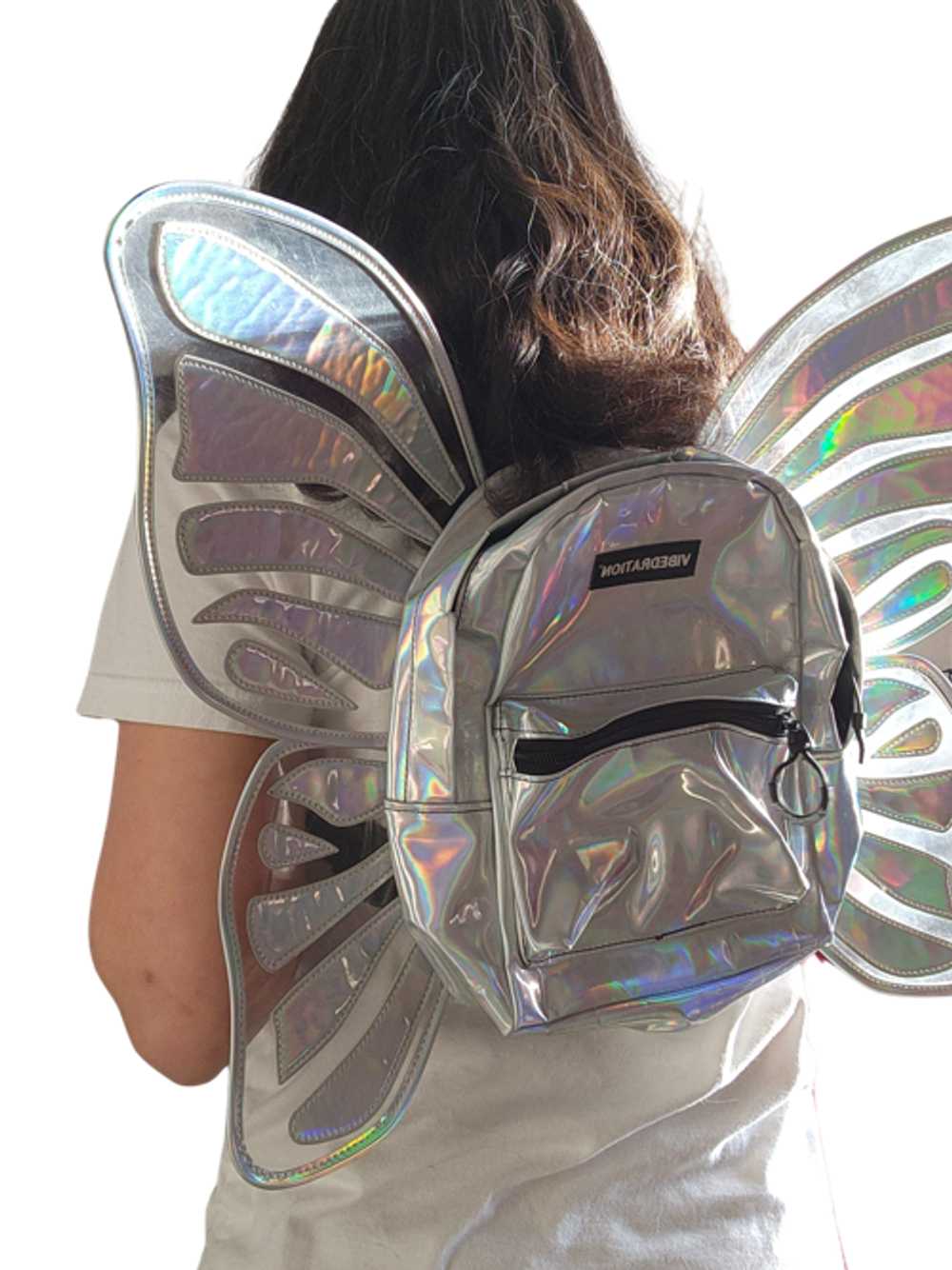 Raveival custom mini holographic butterfly backpa… - image 2
