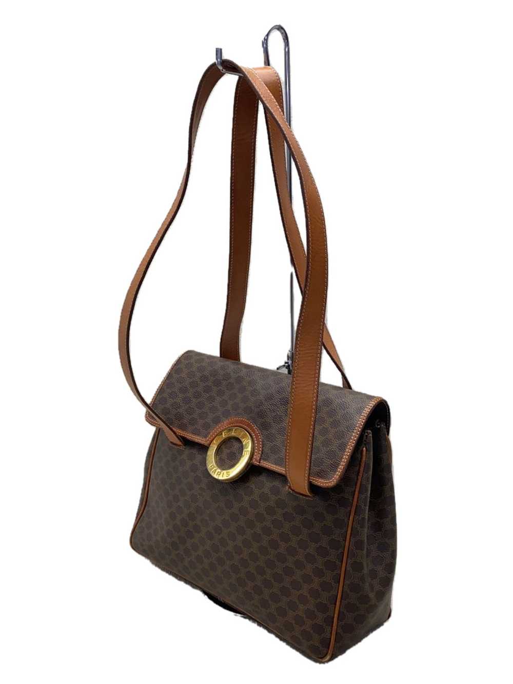 Celine Tote Bag Leather Macadam Pattern Circle Me… - image 2