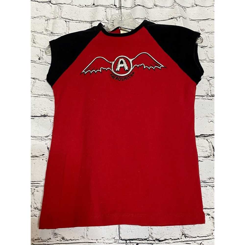 Vintage Aerosmith Logo Rock Band T Shirt Womens S… - image 1