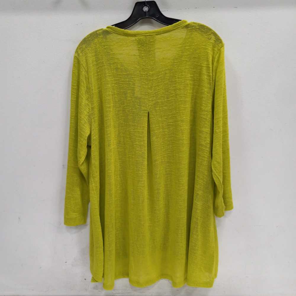 Philosophy Lime Green Knit Long Sleeve Blouse Wom… - image 2