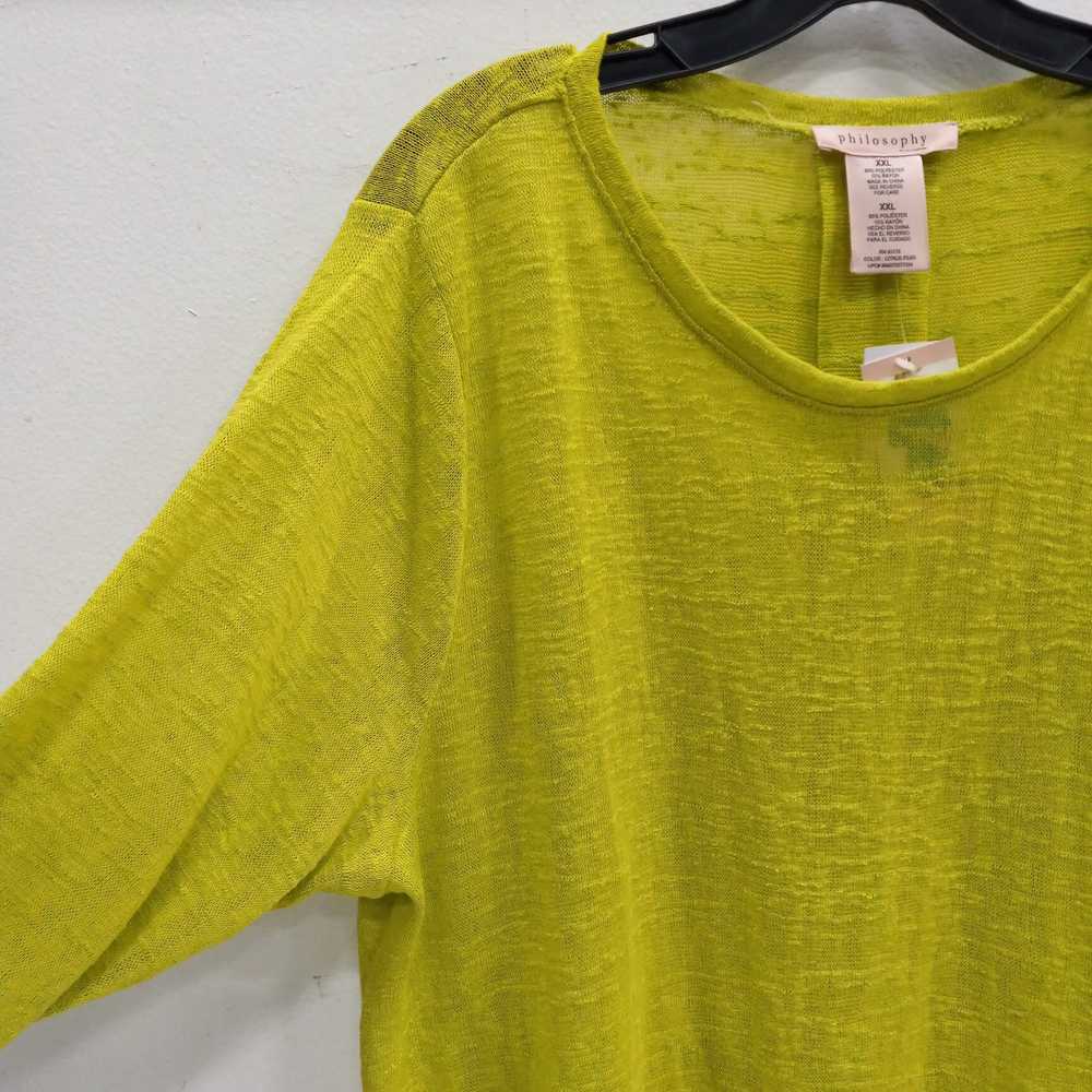 Philosophy Lime Green Knit Long Sleeve Blouse Wom… - image 3