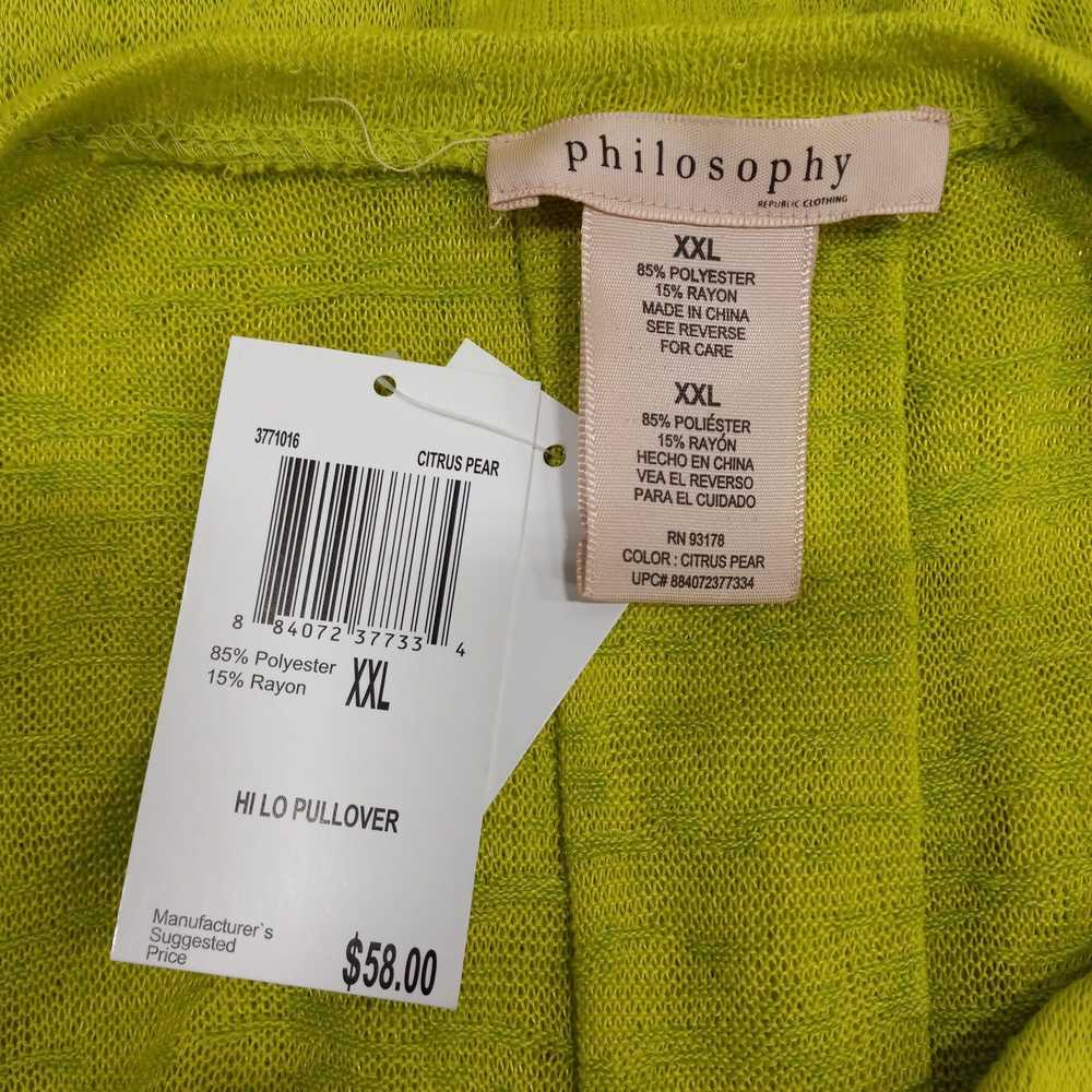 Philosophy Lime Green Knit Long Sleeve Blouse Wom… - image 4