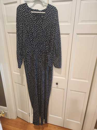 Tall Size Polka Dot Navy Blue Romper Long Tall Sal