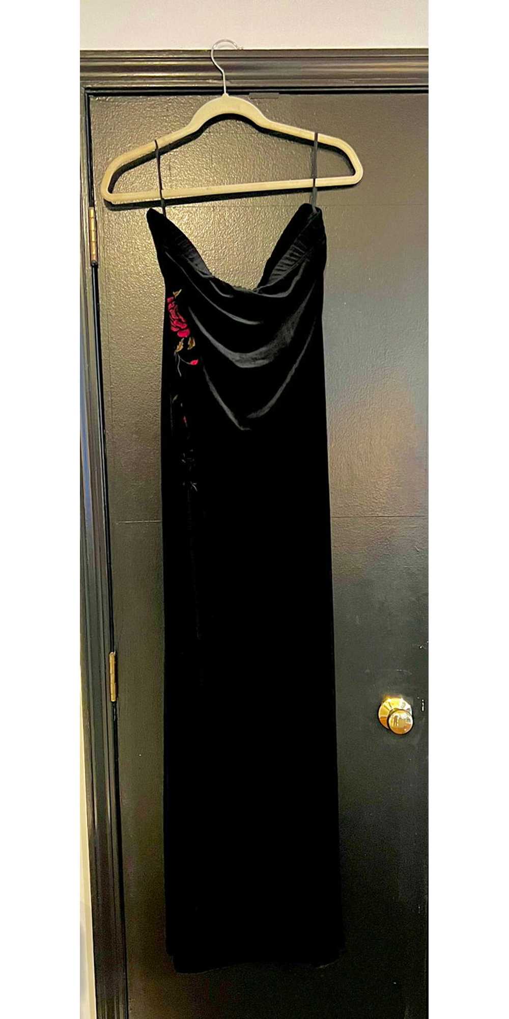 Tall Size Tall Girl Brand Black Velvet Long Stret… - image 1