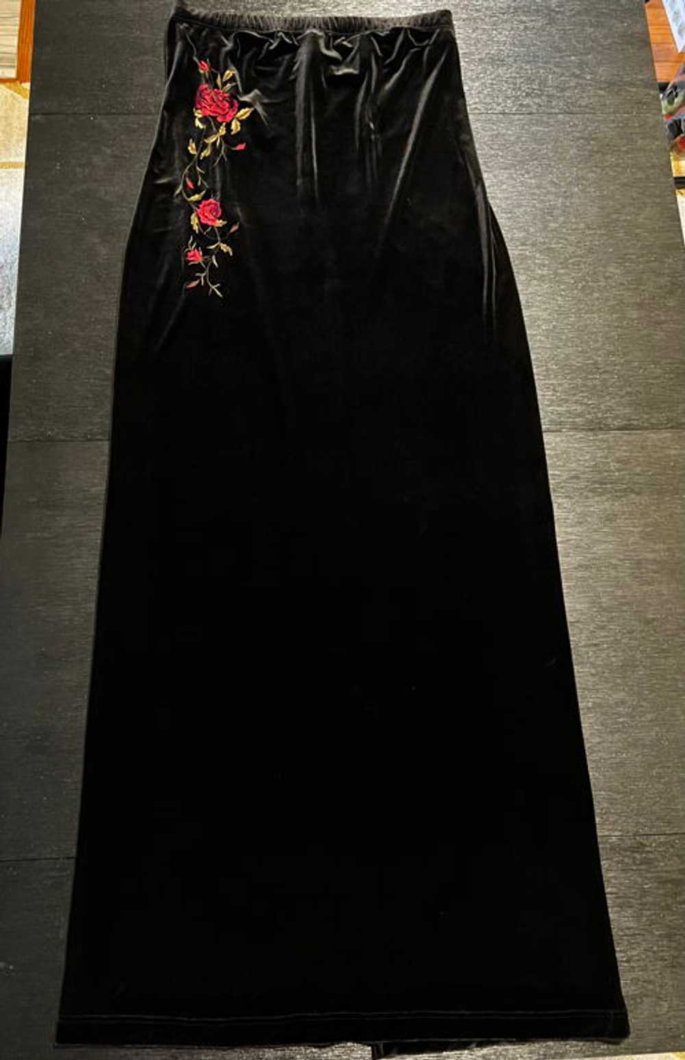 Tall Size Tall Girl Brand Black Velvet Long Stret… - image 2