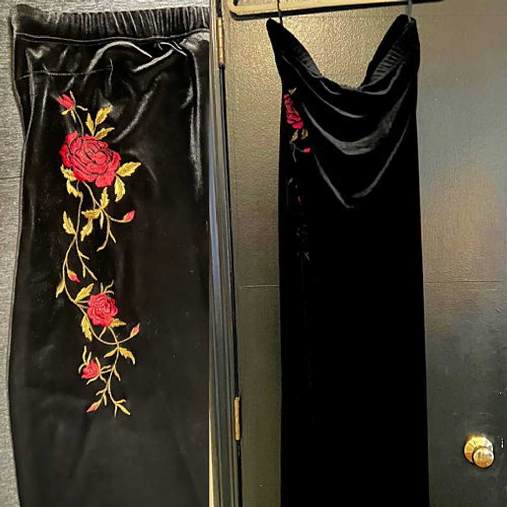 Tall Size Tall Girl Brand Black Velvet Long Stret… - image 9