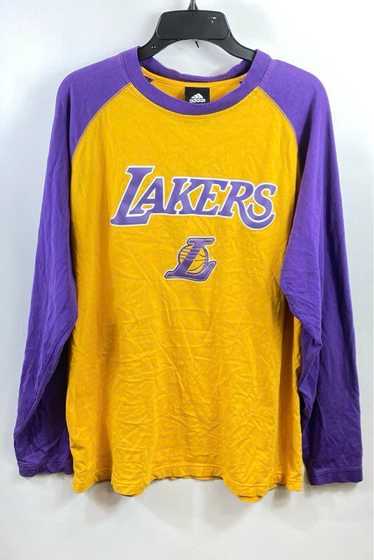 Adidas Men Gold NBA LA Lakers Long Sleeve Shirt L