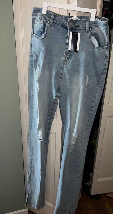 Tall Size Tall 39” high waisted distressed jeans