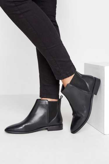Tall Size LTS Black Leather Chelsea Boots 14