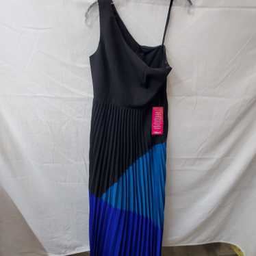Aidan Mattox One Shoulder Teal & Black Gown Size 4 - image 1