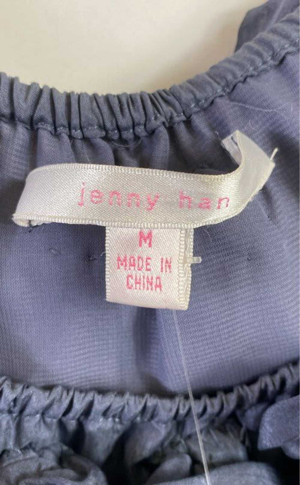 Jenny Han Women Blue 3D Rose Neck Shift Mini Dres… - image 3