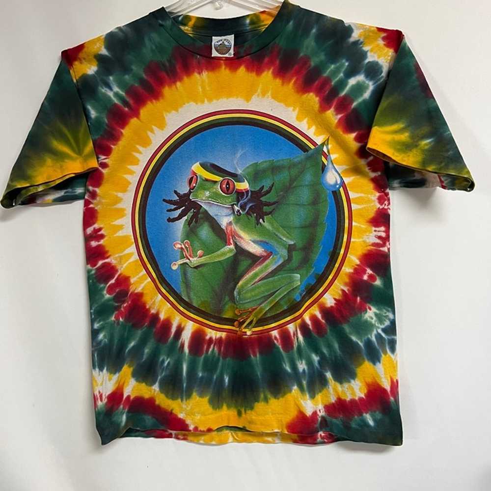 Vintage Rasta Frog Tye Dye T-Shirt - image 1