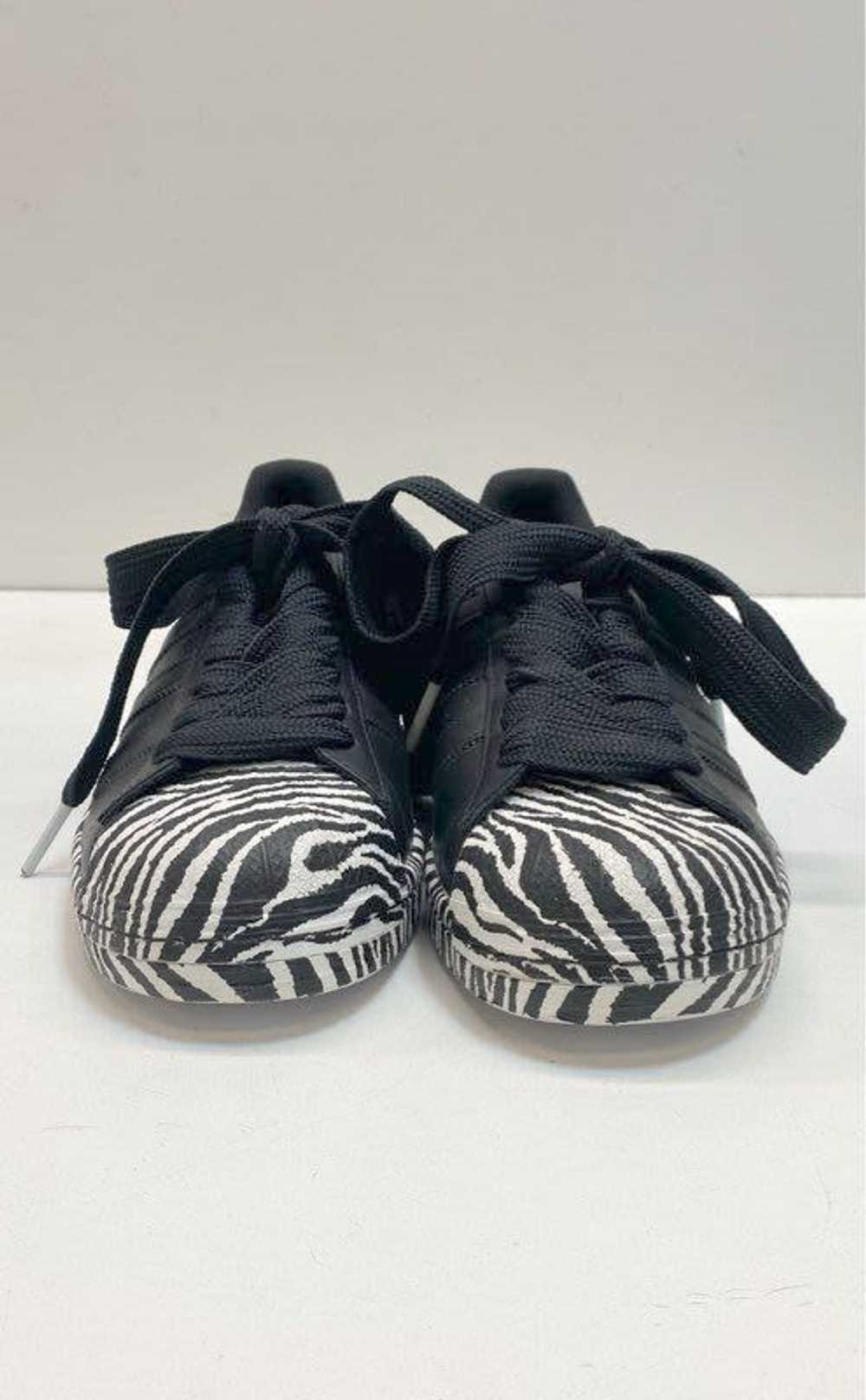 Adidas Leather Superstar Zebra Print Sneakers Bla… - image 3