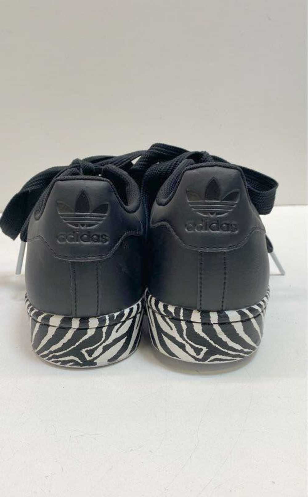 Adidas Leather Superstar Zebra Print Sneakers Bla… - image 4