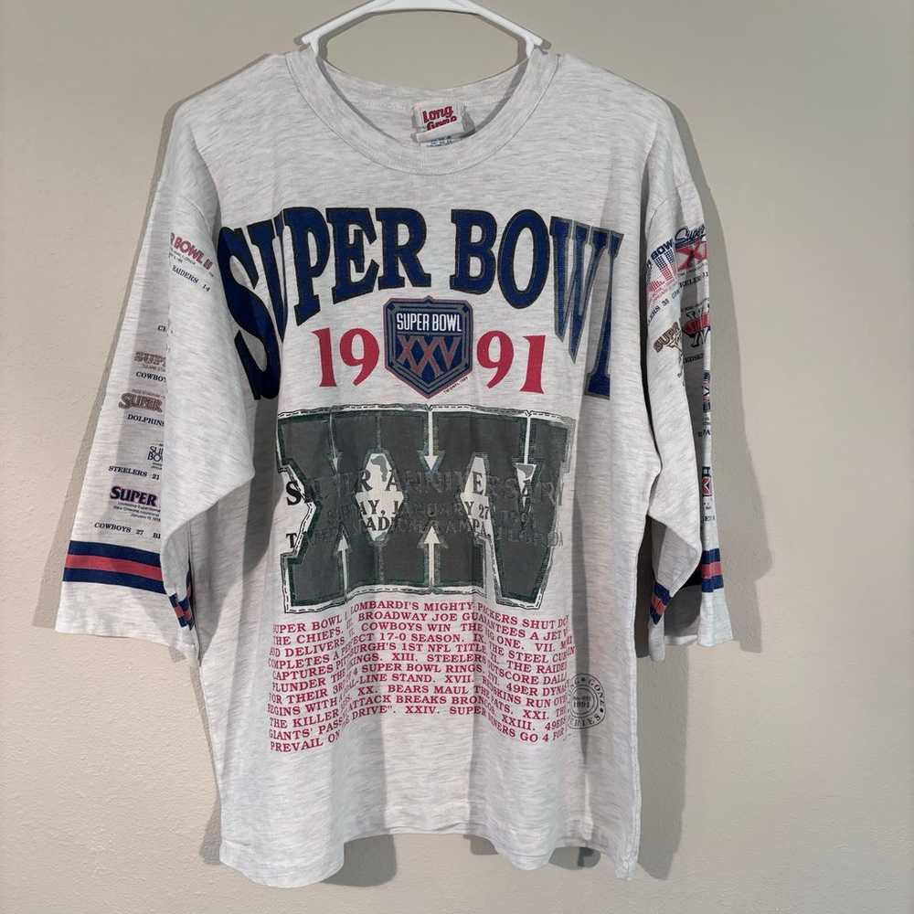 Vintage 1991 Super Bowl Long Gone Tag SZ Large Ha… - image 1