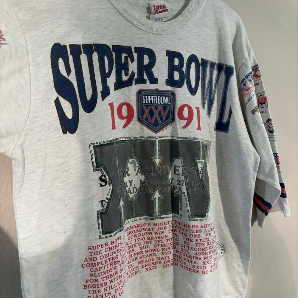 Vintage 1991 Super Bowl Long Gone Tag SZ Large Ha… - image 3