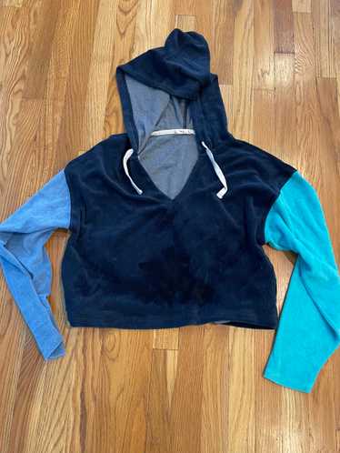 Electric & Rose Terry cloth color blocked hoodie