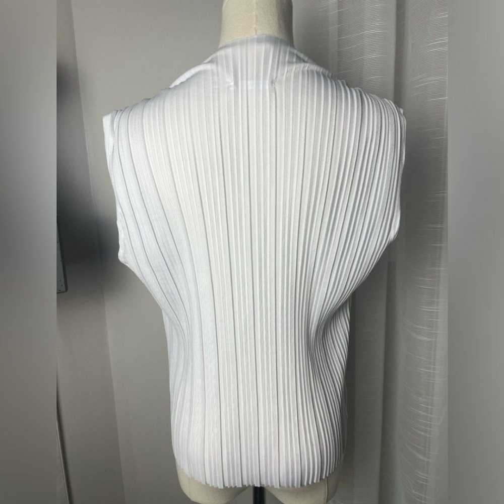 Reformation Aliyah Knit Top White Pleated Sleevel… - image 4