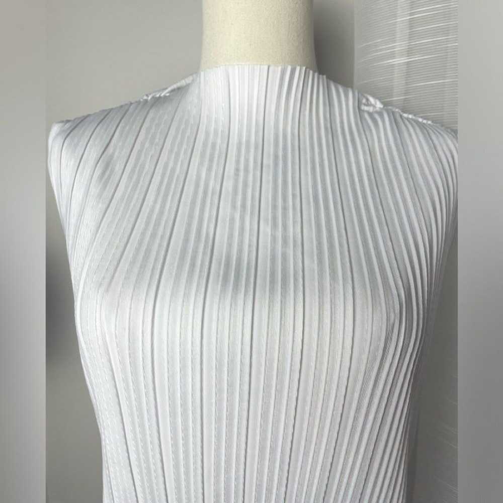 Reformation Aliyah Knit Top White Pleated Sleevel… - image 5