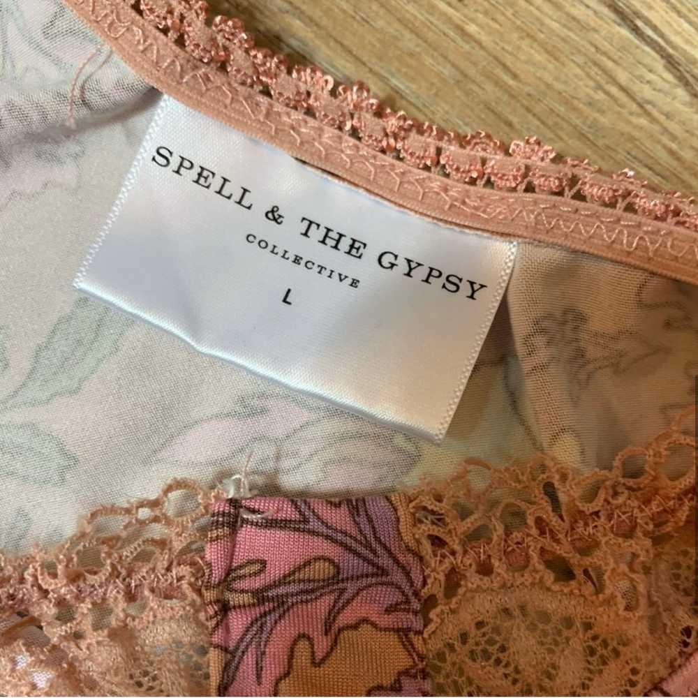 Spell & The Gypsy Floral/Sparrow Print Lace Bodys… - image 7