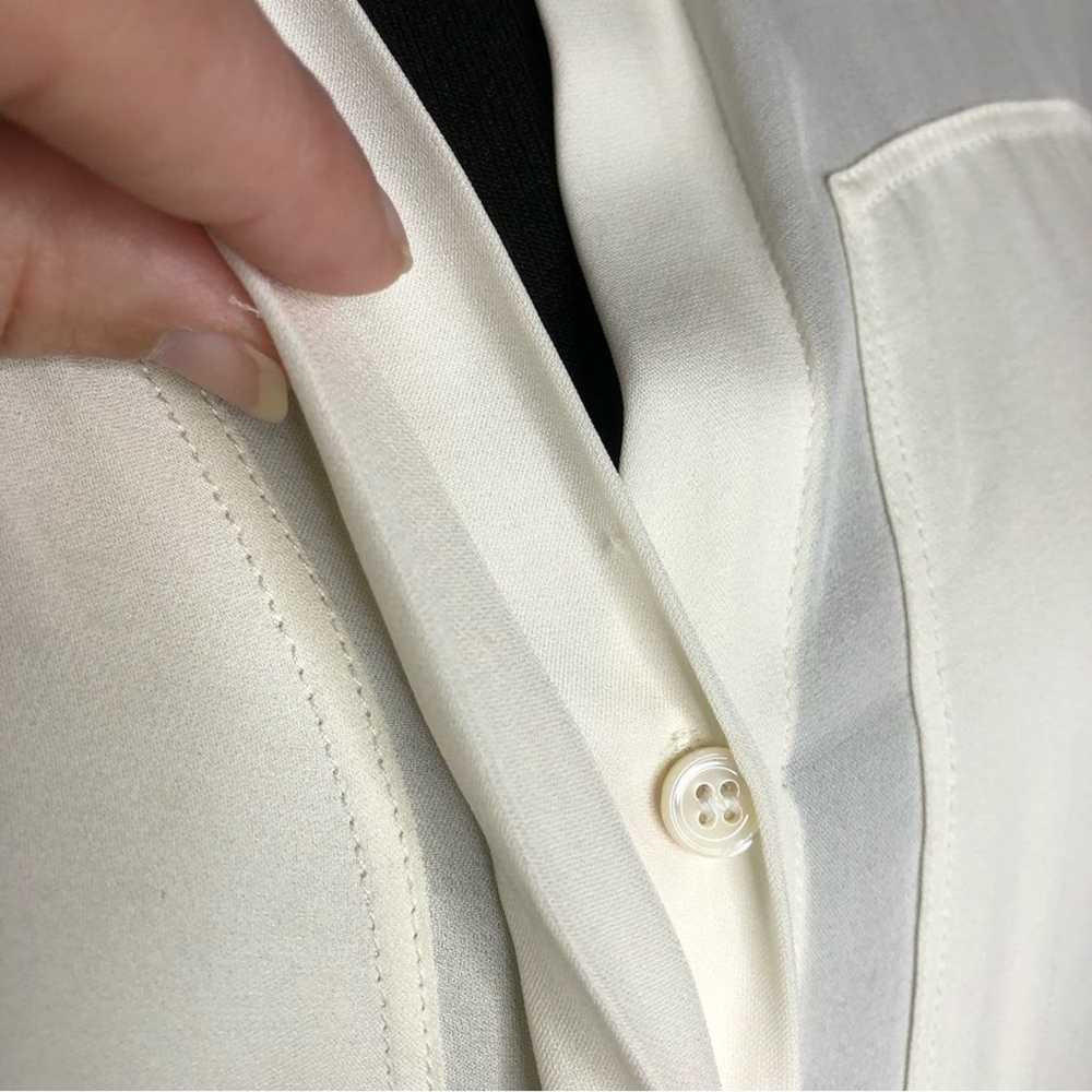 Theory Durlia ivory cream sheer silk blend button… - image 5
