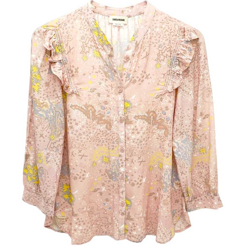 ZADIG & VOLTAIRE Tygg Print Glam Rock Shirt XS - image 5