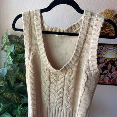 Sweater knit sweater vest cute beige knit sweater 