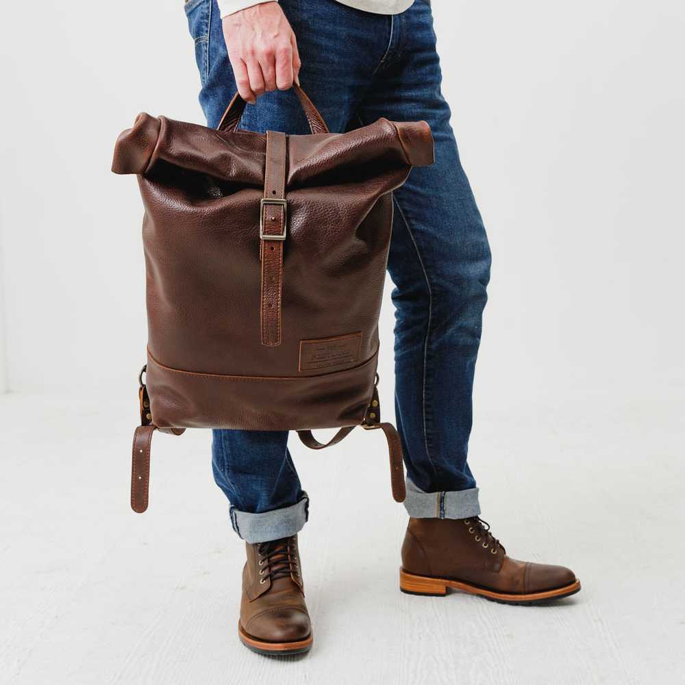 Portland Leather Leather Rolltop Backpack - image 2